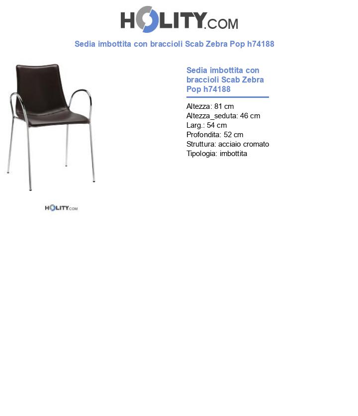 Sedia imbottita con braccioli Scab Zebra Pop h74188
