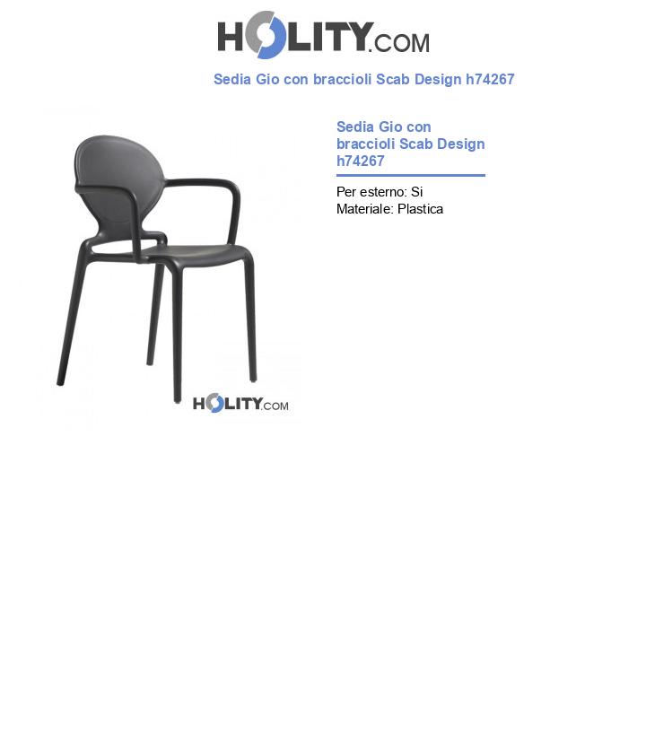 Sedia Gio con braccioli Scab Design h74267