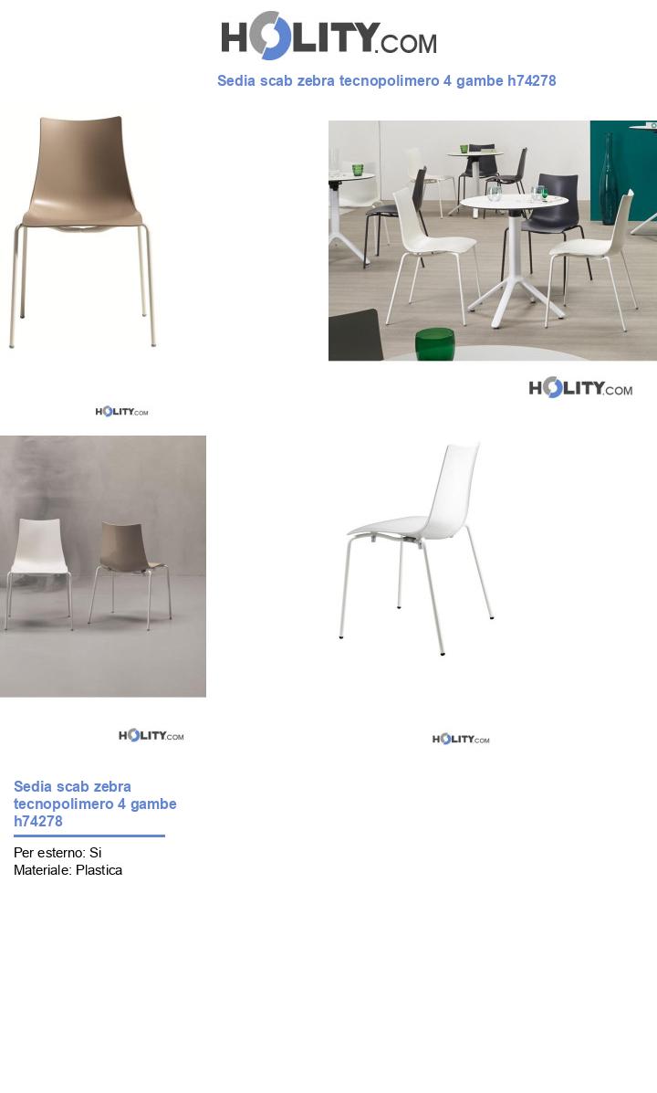 Sedia scab zebra tecnopolimero 4 gambe h74278