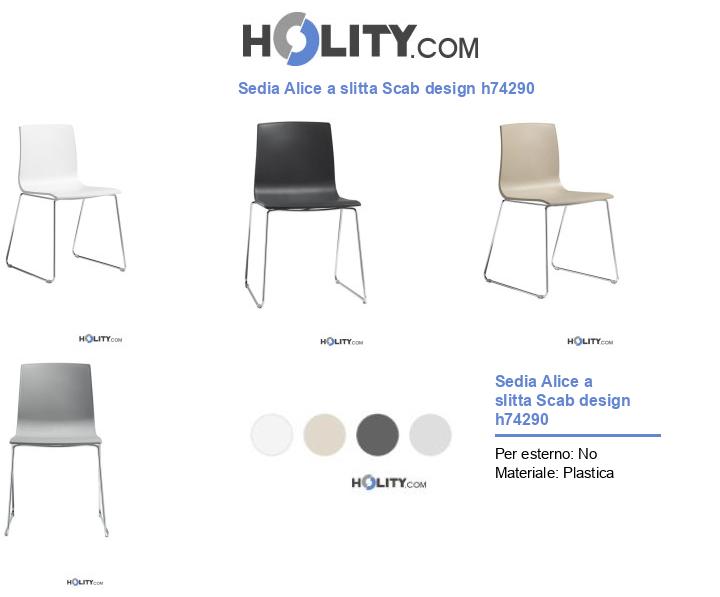 Sedia Alice a slitta Scab design h74290