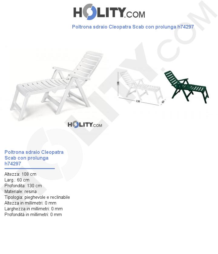 Poltrona Cleopatra Bianca - Chaise Longue Con Schienale Regolabile E Braccioli