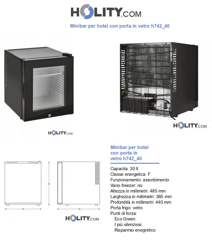 Minibar per hotel con porta in vetro h742_40
