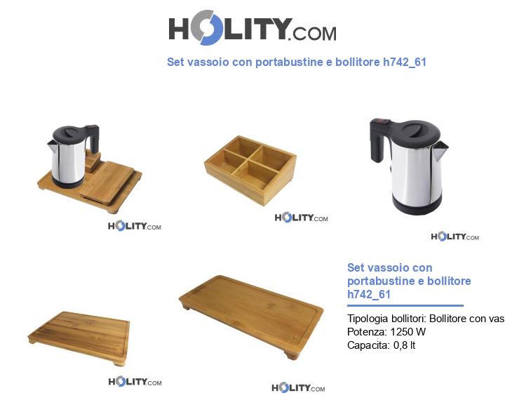 Set vassoio con portabustine e bollitore h742_61