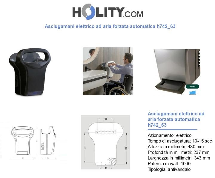 Asciugamani elettrico ad aria forzata automatica h742_63
