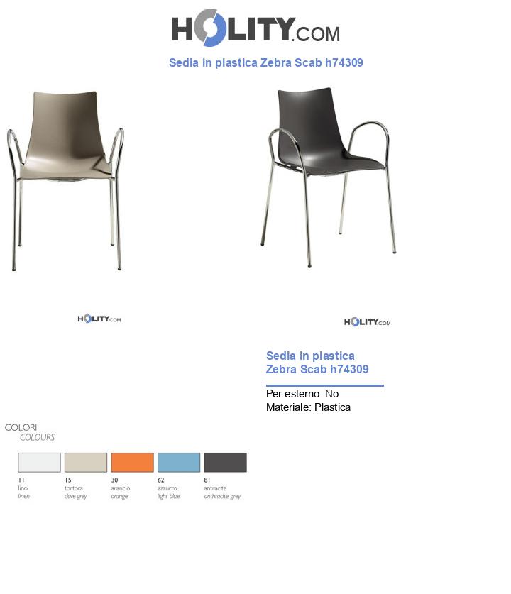 Sedia in plastica Zebra Scab h74309