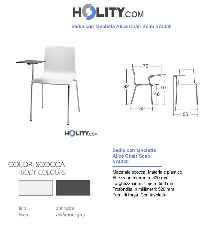 Sedia con tavoletta Alice Chair Scab h74330