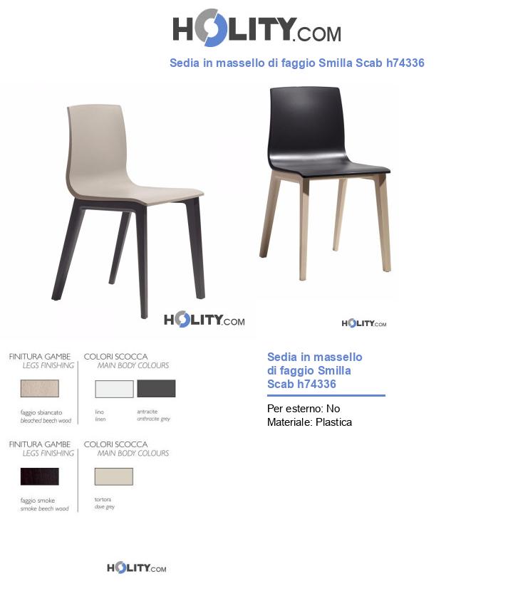Sedia in massello di faggio Smilla Scab h74336