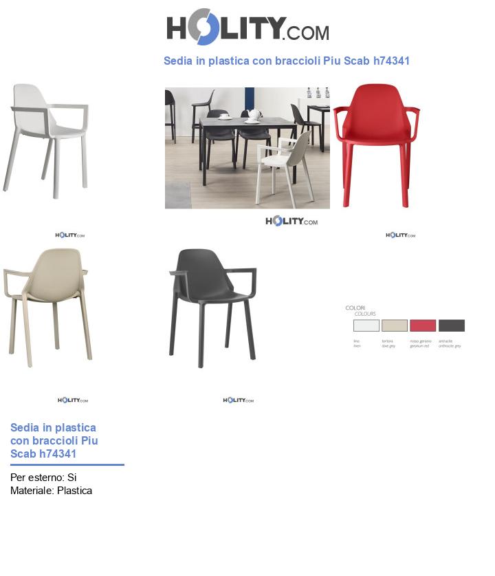 Sedia in plastica con braccioli Piu Scab h74341