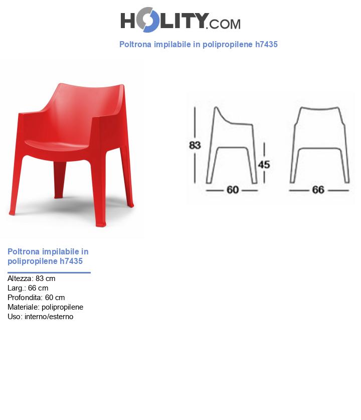 Poltrona impilabile in polipropilene h7435