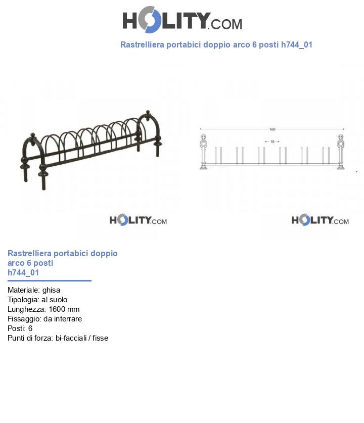 Rastrelliera portabici doppio arco 6 posti h744_01