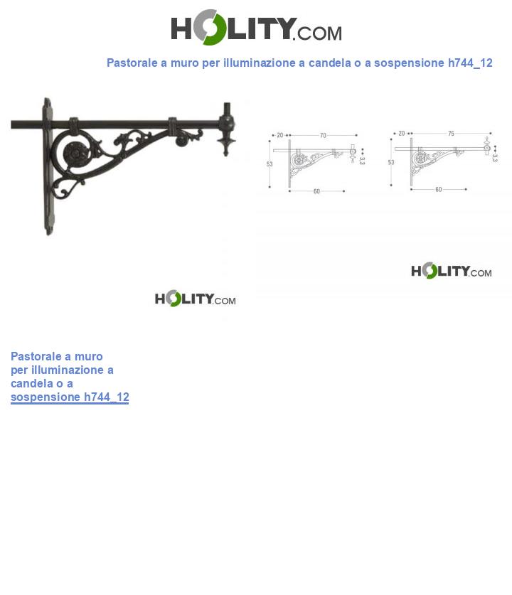 Pastorale a muro per illuminazione a candela o a sospensione h744_12