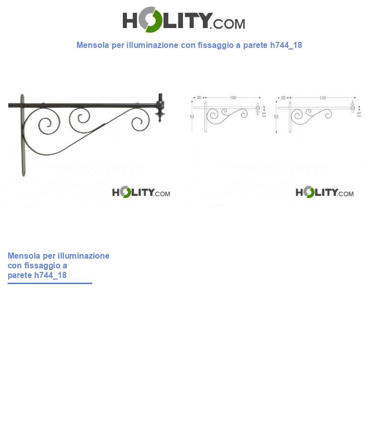 Mensola per illuminazione con fissaggio a parete h744_18