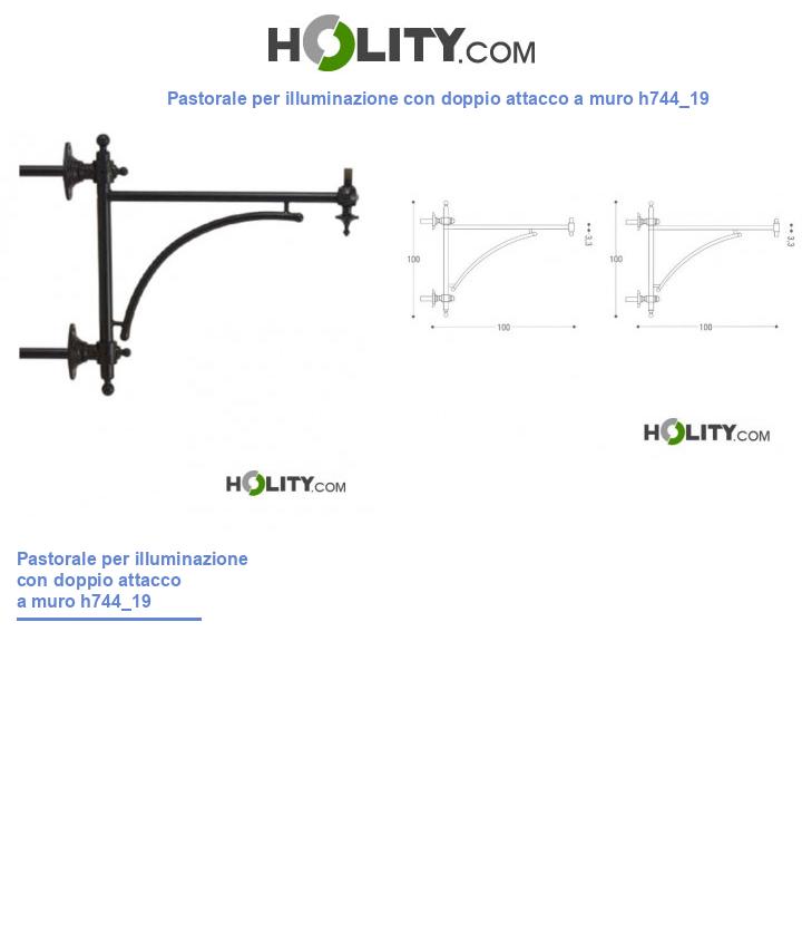 Pastorale per illuminazione con doppio attacco a muro h744_19