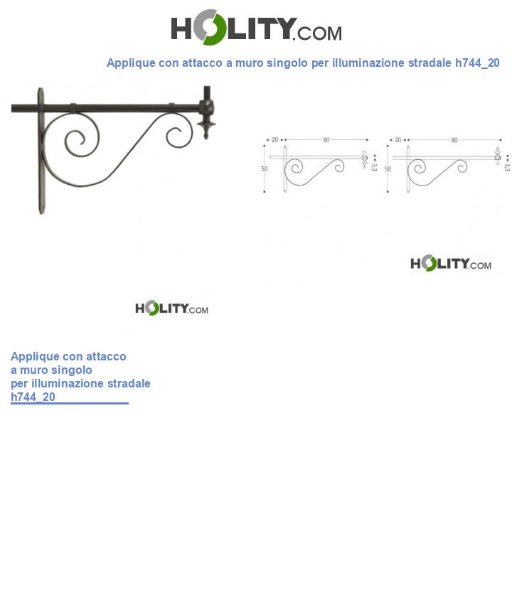 Applique con attacco a muro singolo per illuminazione stradale h744_20