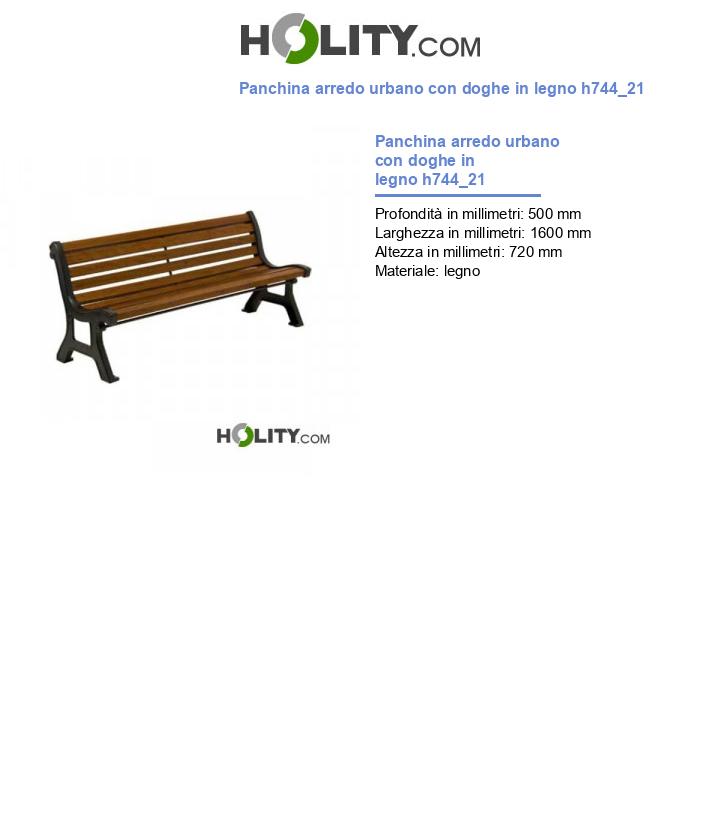 Panchina arredo urbano con doghe in legno h744_21