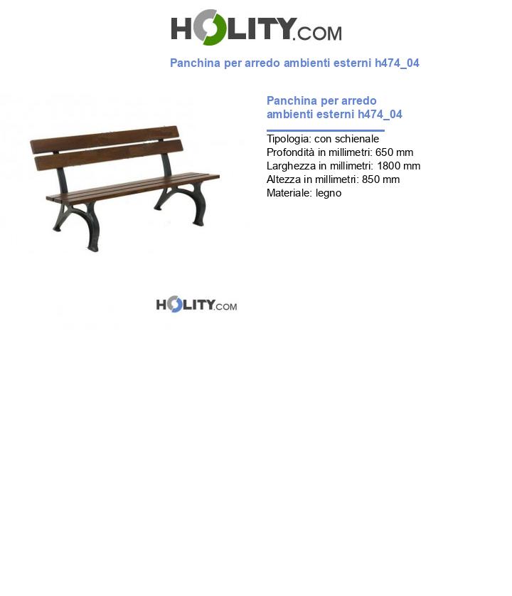 Panchina per arredo ambienti esterni h744_22