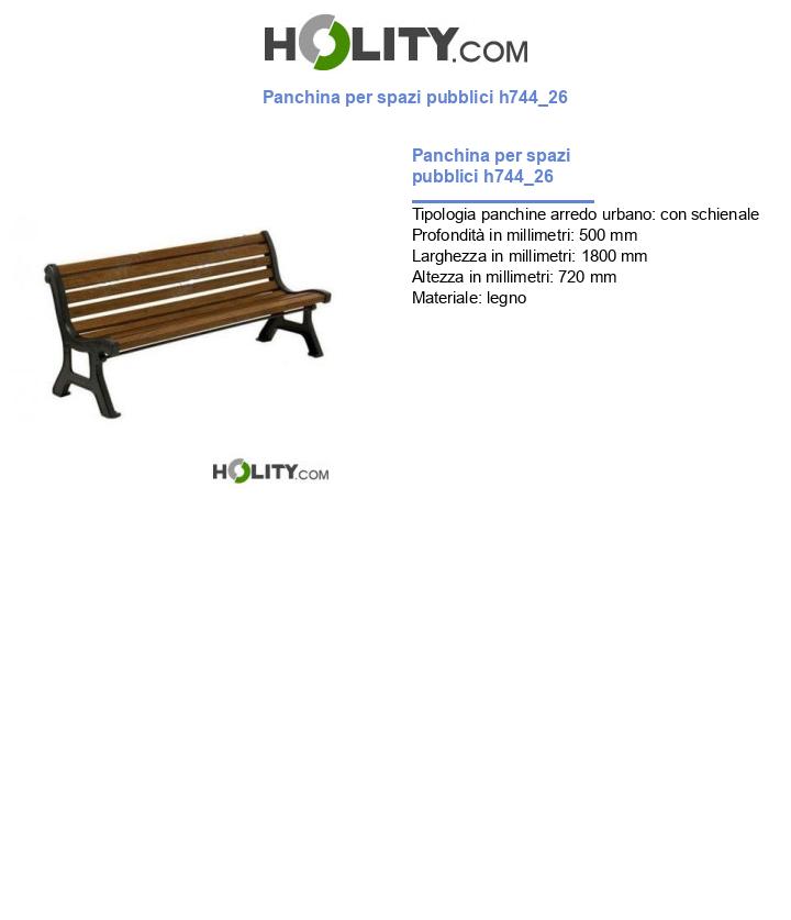 Panchina per spazi pubblici h744_26