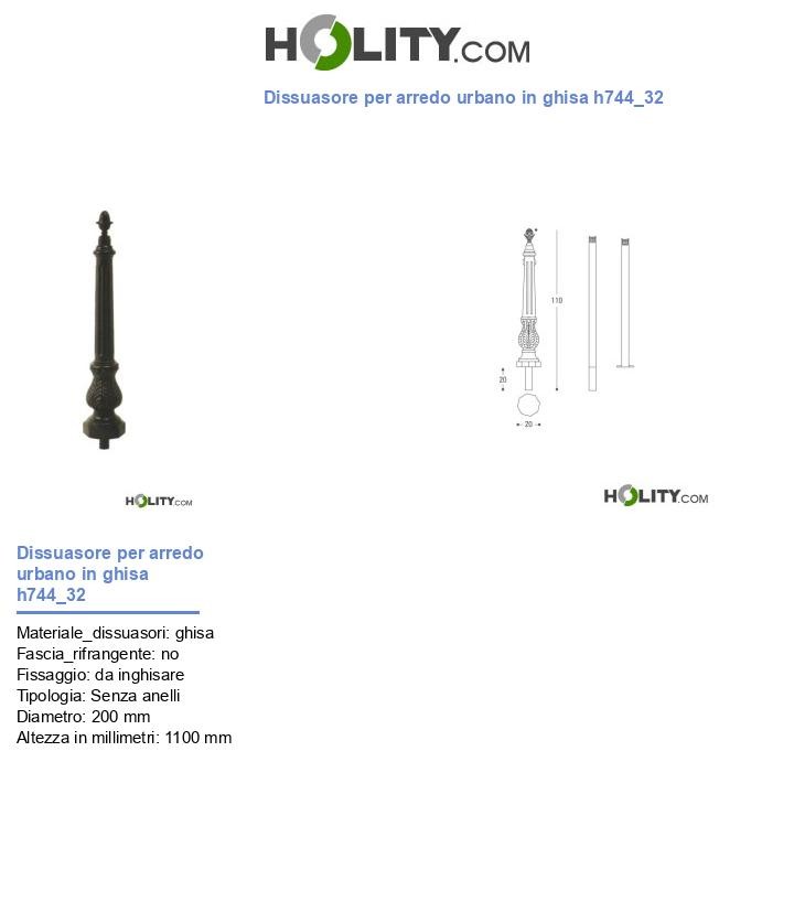 Dissuasore per arredo urbano in ghisa h744_32