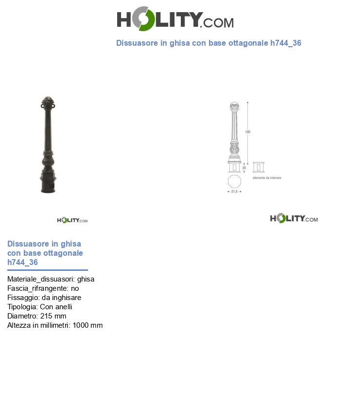 Dissuasore in ghisa con base ottagonale h744_36