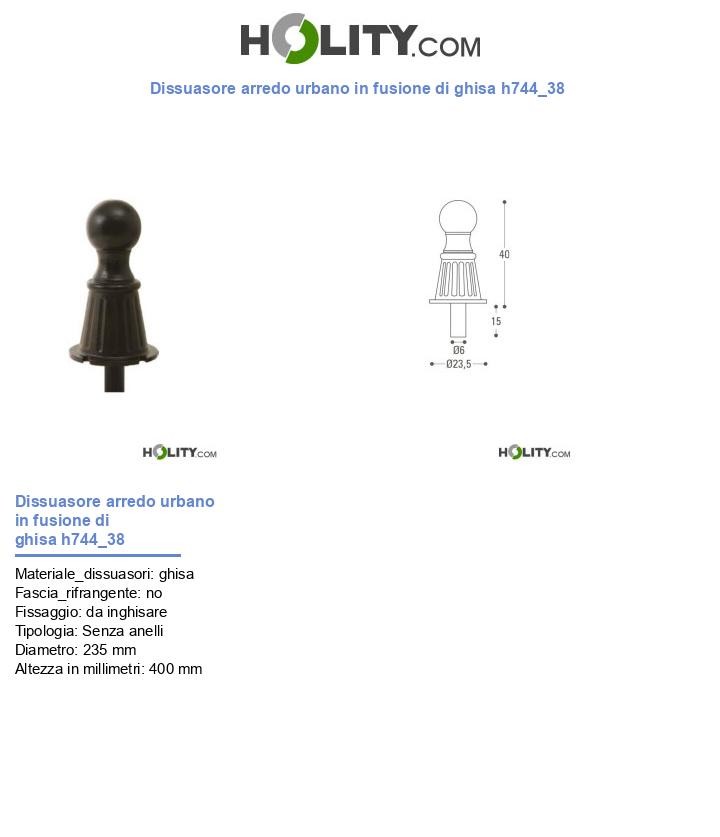Dissuasore arredo urbano in fusione di ghisa h744_38