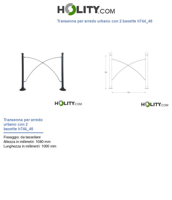 Transenna per arredo urbano con 2 basette h744_46