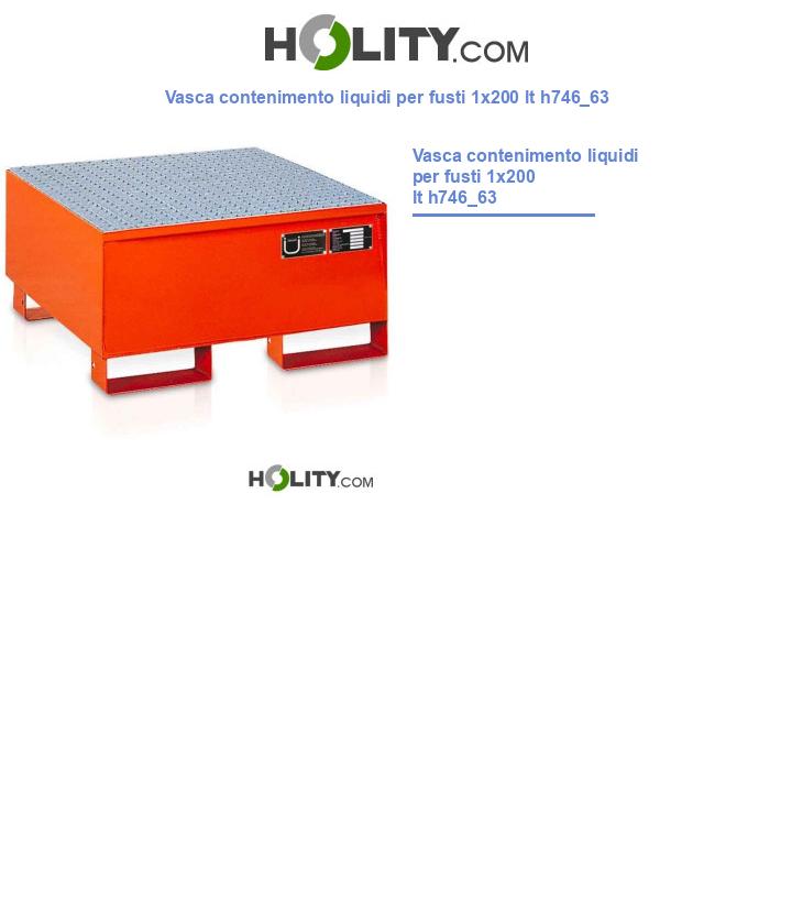 Vasca contenimento liquidi per fusti 1x200 lt h746_63