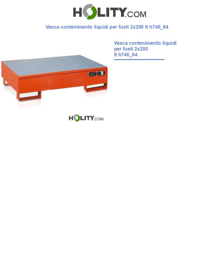 Vasca contenimento liquidi per fusti 2x200 lt h746_64