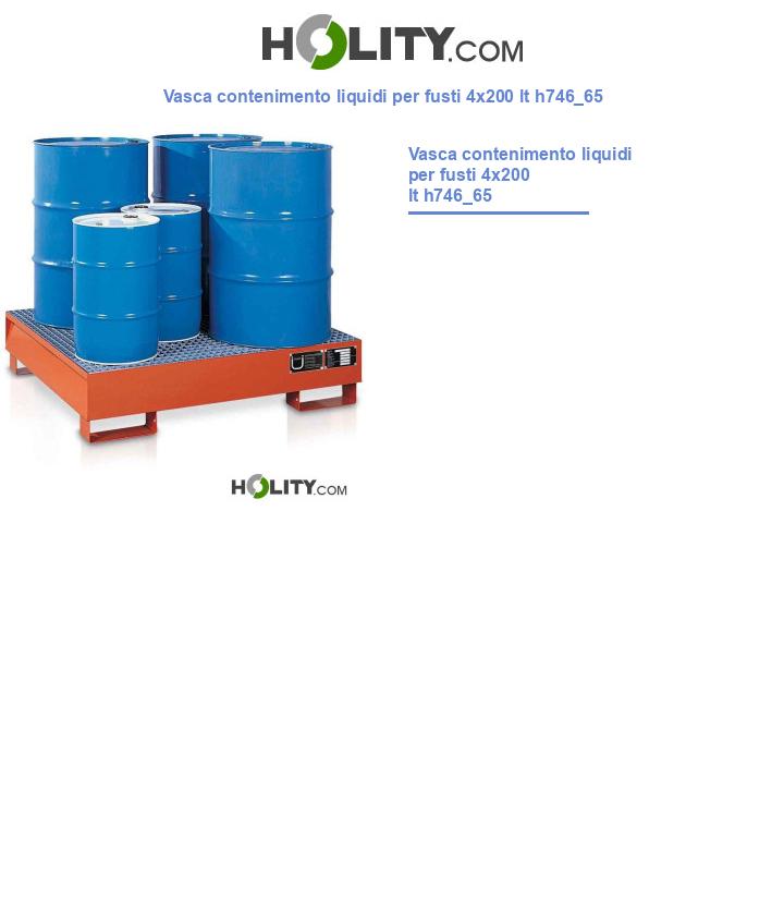Vasca contenimento liquidi per fusti 4x200 lt h746_65