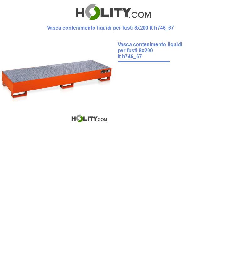 Vasca contenimento liquidi per fusti 8x200 lt h746_67