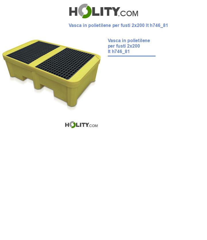 Vasca in polietilene per fusti 2x200 lt h746_81