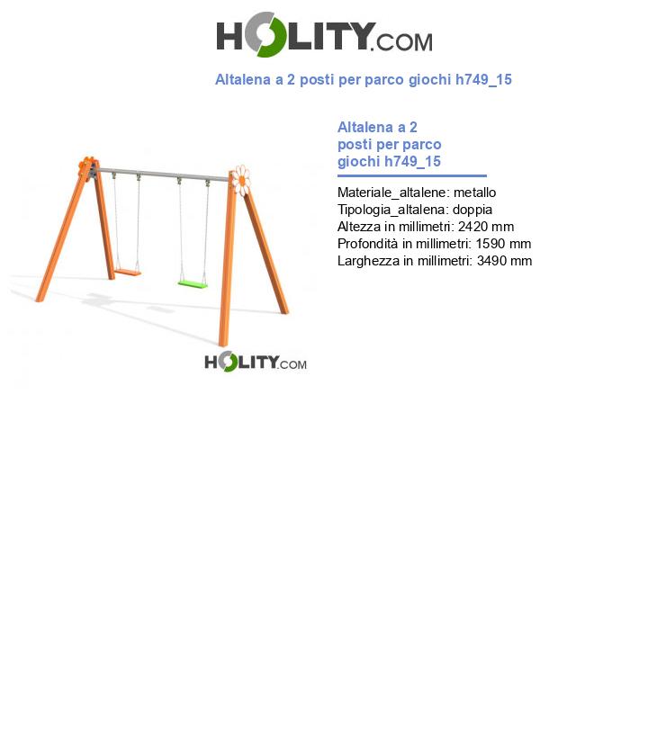 Altalena a 2 posti per parco giochi h749_15