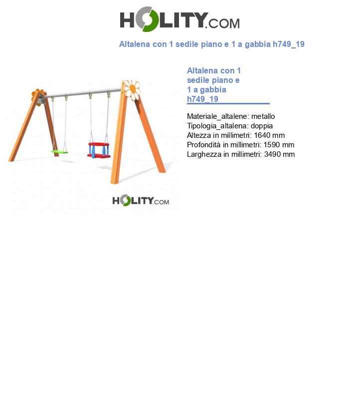 Altalena con 1 sedile piano e 1 a gabbia h749_19