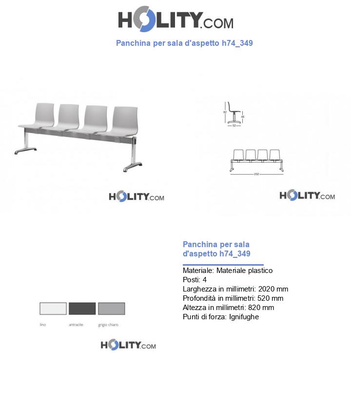 Panchina per sala d'aspetto h74_349