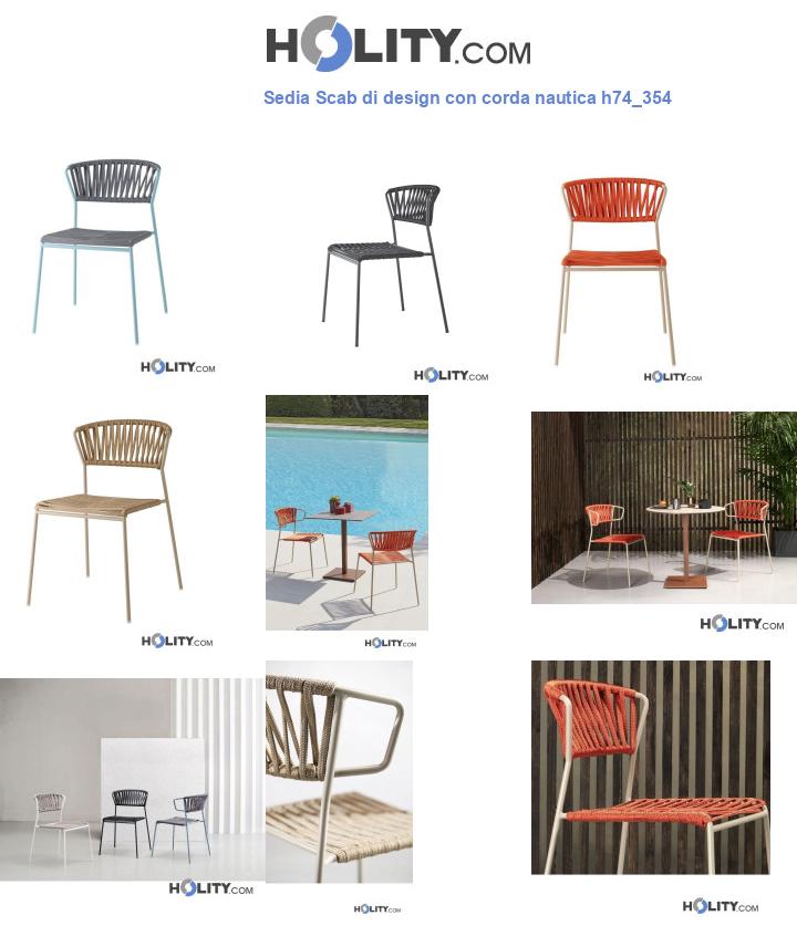 Sedia Scab di design con corda nautica h74_354