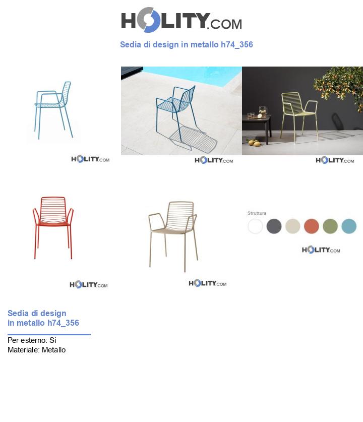 Sedia di design in metallo h74_356