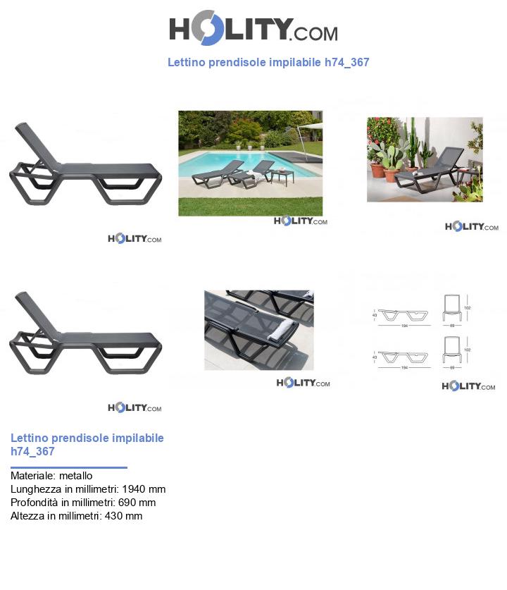 Lettino prendisole impilabile h74_367