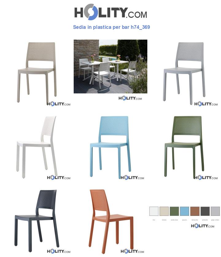 Sedia in plastica per bar h74_369