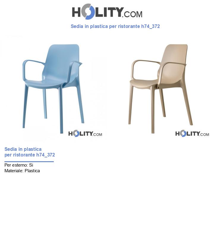Sedia in plastica per ristorante h74_372