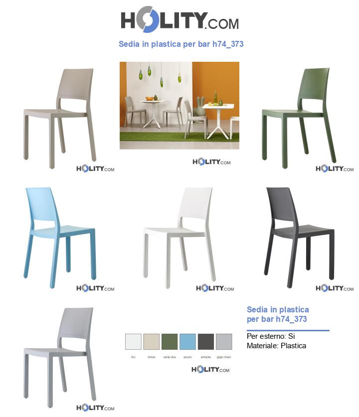 Sedia in plastica riciclabile per bar h74_373