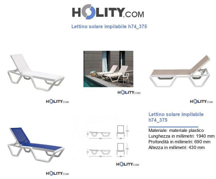 Lettino solare impilabile h74_375
