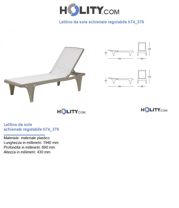 Lettino da sole schienale regolabile h74_378