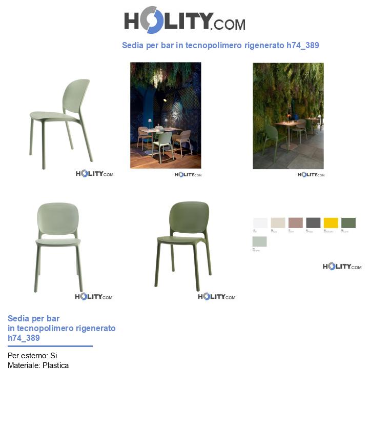 Sedia per bar in tecnopolimero rigenerato h74_389