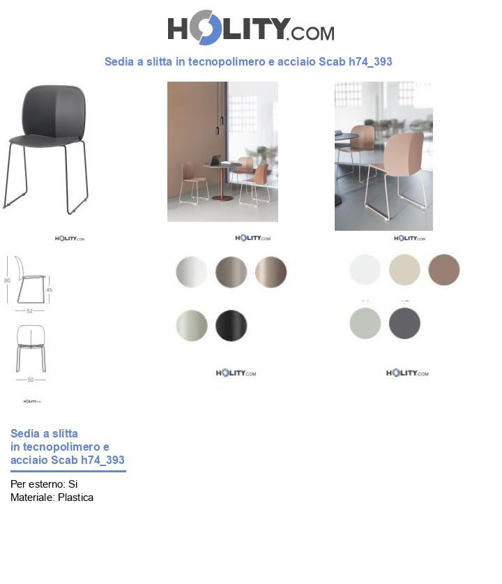 Sedia a slitta in tecnopolimero e acciaio Scab h74_393