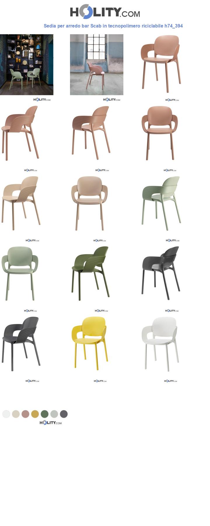 Sedia per arredo bar Scab in tecnopolimero riciclabile h74_394
