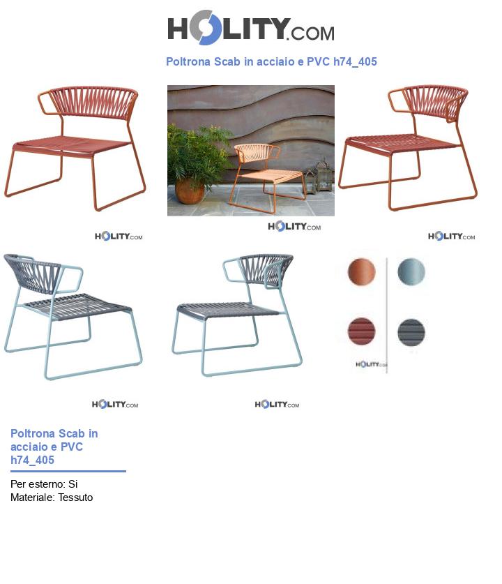 Poltrona Scab in acciaio e PVC h74_405