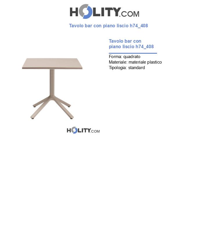 Tavolo bar con piano liscio h74_408