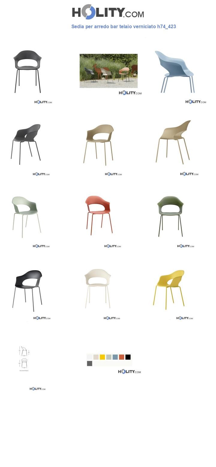 Sedia per arredo bar telaio verniciato h74_423