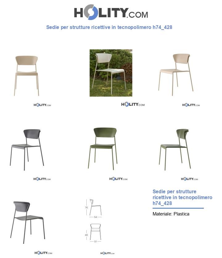 Sedie per strutture ricettive in tecnopolimero h74_428