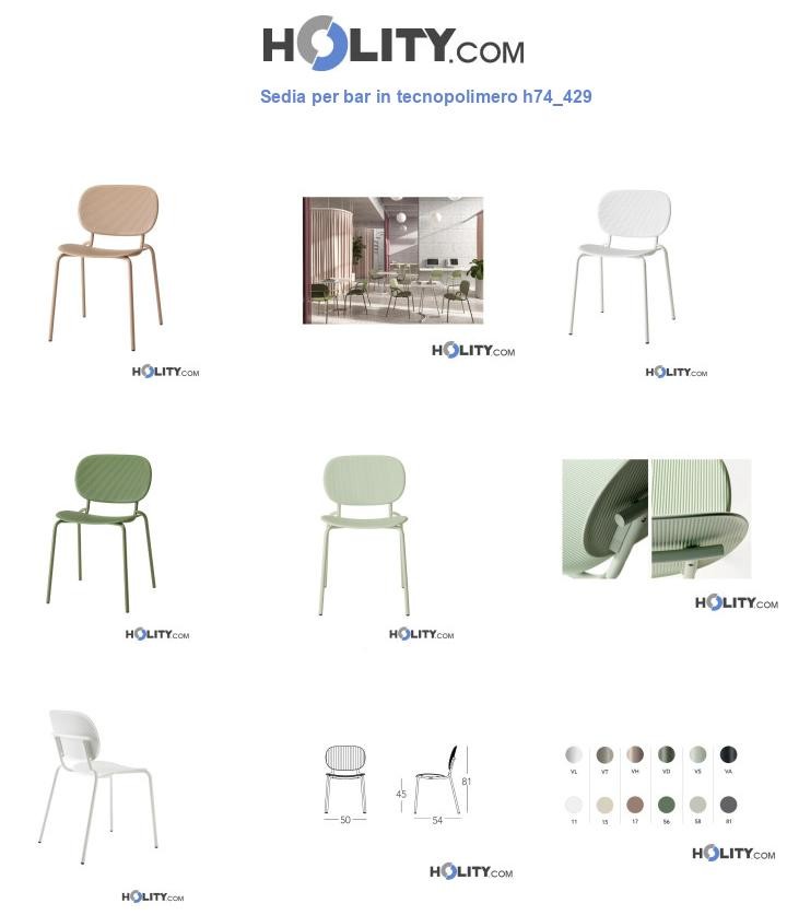 Sedia per bar in tecnopolimero h74_429