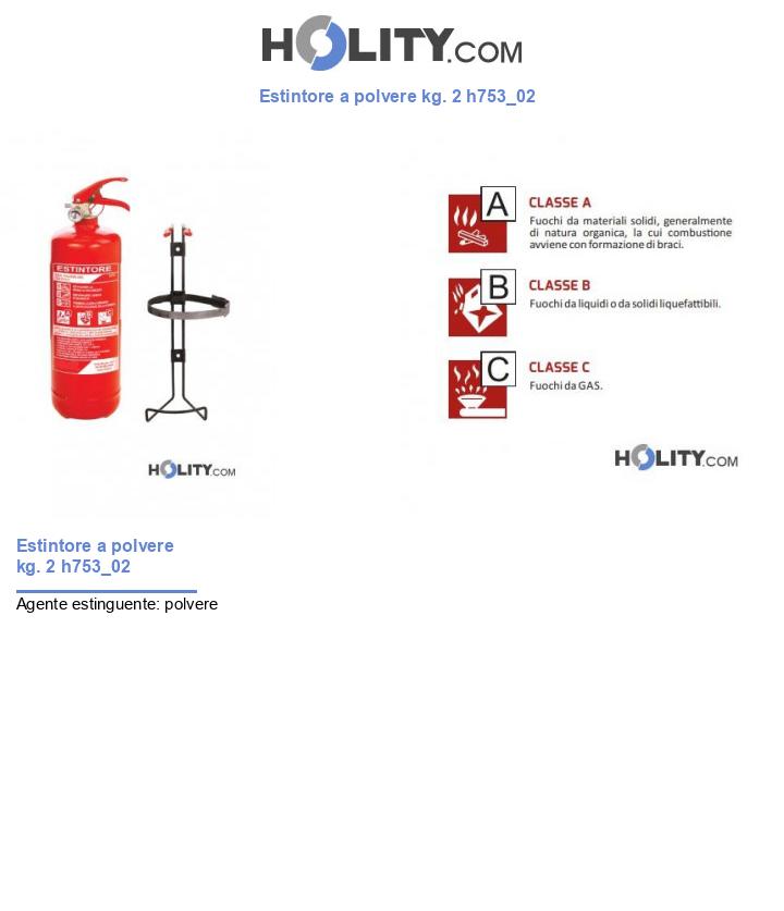 Estintore a polvere kg. 2 h753_02
